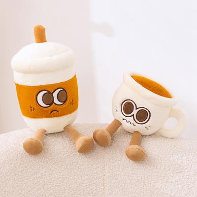 Cute Creative Fun Coffee Cup with A Walk Cup Teapot Plush Toy Pillow Doll Gift New Products