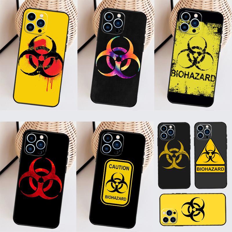Biohazard Symbol Logo Case For iPhone 14 Pro Max 16 15 11 12 13 17 Pro Max mini 15 16 Plus 16e 17 Air Back Cover