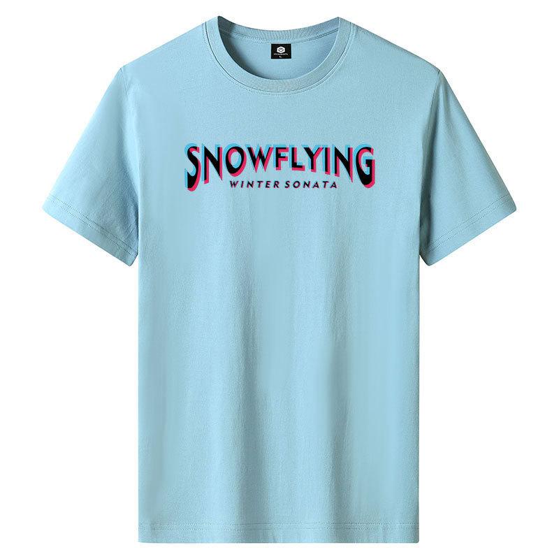 M-6XL Pure Cotton Mens T-shirt Short-sleeved Round Neck Boy Tee Shirt