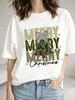 (Asian Size) cute holiday Christmas Festival Tee Clothing New Year T Shirt Women Fashion Top Print Woman Short Sleeve Graphic T-shirts