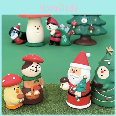 Figuras de Conto de Fadas de Natal em Resina Com Decoração de Floresta de Cogumelos Para Colecionadores de Feriados