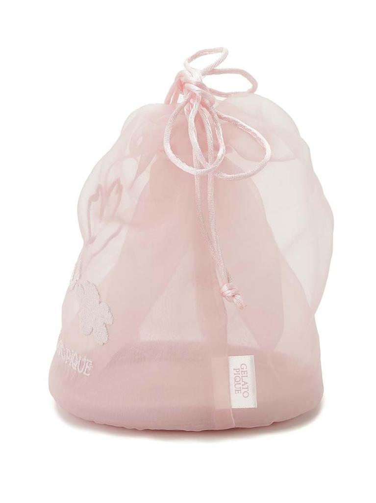 Sakura Embroidered Organza Drawstring Pouch PWGB251713 PNK [Gelato Pique] [SPRING]