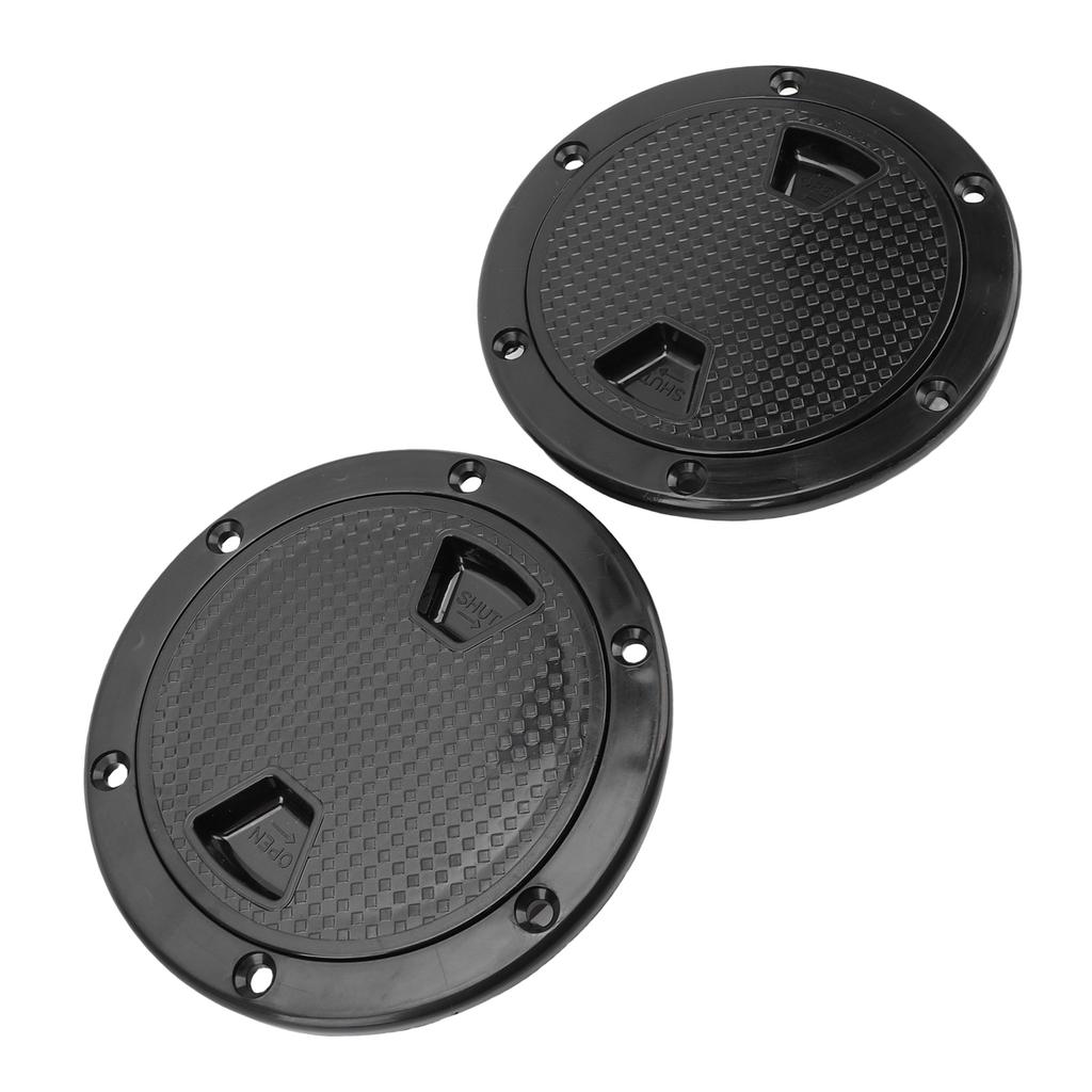 2PCS Boat Deck Plates Non Slip Round Shape Thickened Rubber Inspection Deck Plate with Detachable Cover