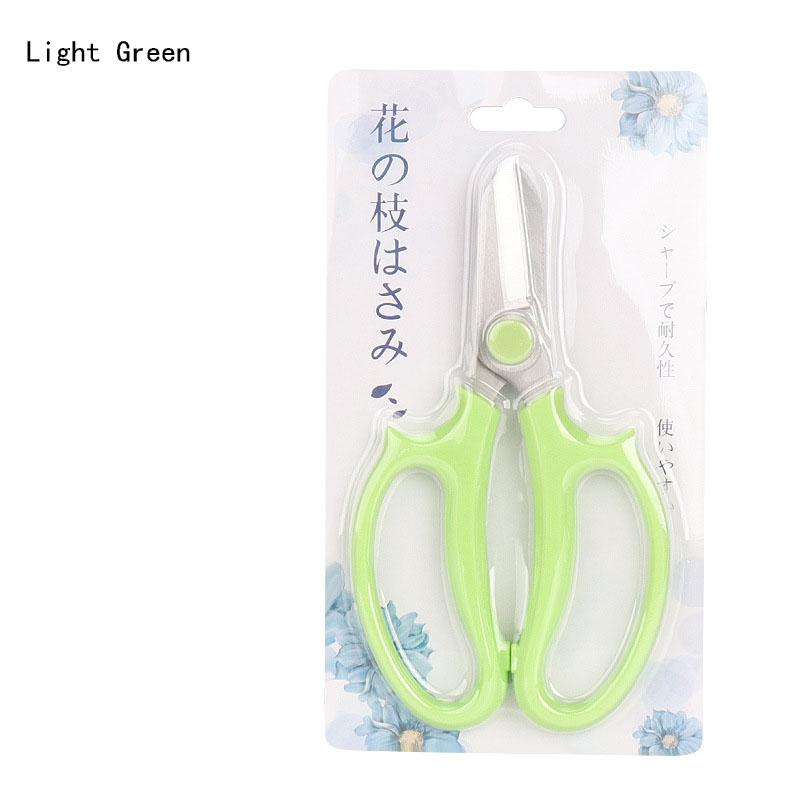 Stainless Steel Flowers Fruit Picking Branch PP Anti-Slip Grip Handle Pruning Shears Bonsai Scissors for Garden Blue Pink Color