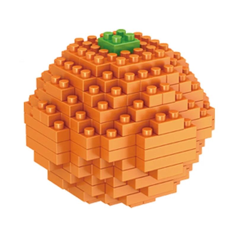 

Mini Fruit Building Blocks Play Fruit Apple Banana Happy Food Model DIY Assemble Desktop Decoration Bricsk Gift Kids Toys помаранчевий