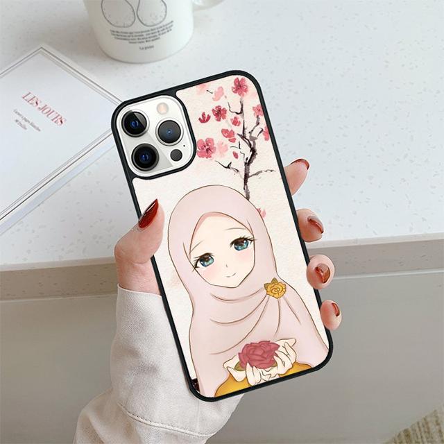 Muslim Islamic Eyes Arabic Hijab Girl Phone Case For iPhone 17 Air 13 12 Cover For Apple 14 15 16 Pro Max Plus SE