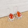 Carnelian 925 Solid Sterling Silver Earrings, Handmade Gemstone Earrings Jewelry, Gifts For Wife Brand New Earrings