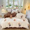 Girl Heart Fresh Small Floral Bedding Four-piece Set Washed Cotton Dormitory Bed Single Three-piece Set