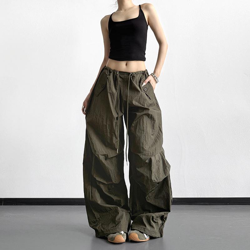

Women s Army Green Cargo Pants - 2026 Spring Style, Drawstring, Loose Fit, Wide Leg, Perfect for Outdoor Travel Extra Large