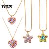 Charming Photo Jewelry Locket Picture Pendant Necklace for Women, Rhinestone Heart/Star Shaped Gift Frame Wife, Girlfriend ,Valentine's Day, Birthday