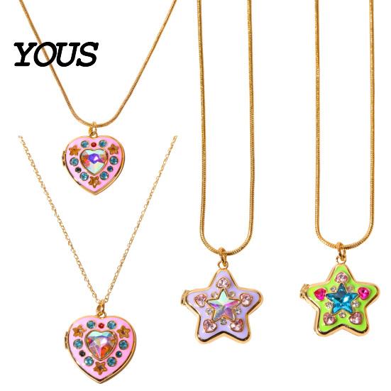 Charming Photo Jewelry Locket Picture Pendant Necklace for Women, Rhinestone Heart/Star Shaped Gift Frame Wife, Girlfriend ,Valentine's Day, Birthday