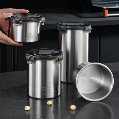500/900/1400ml Nerūdijančio plieno sandarus maisto indas Šviežiam grūdų, daržovių, kavos pupelių laikymui, ąsotis, virtuvės organizatorius, laikymo indai