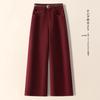 Women's High-Waisted Retro Wide-Leg Jeans: Fall/Winter 2024 Petite Straight-Leg Pants