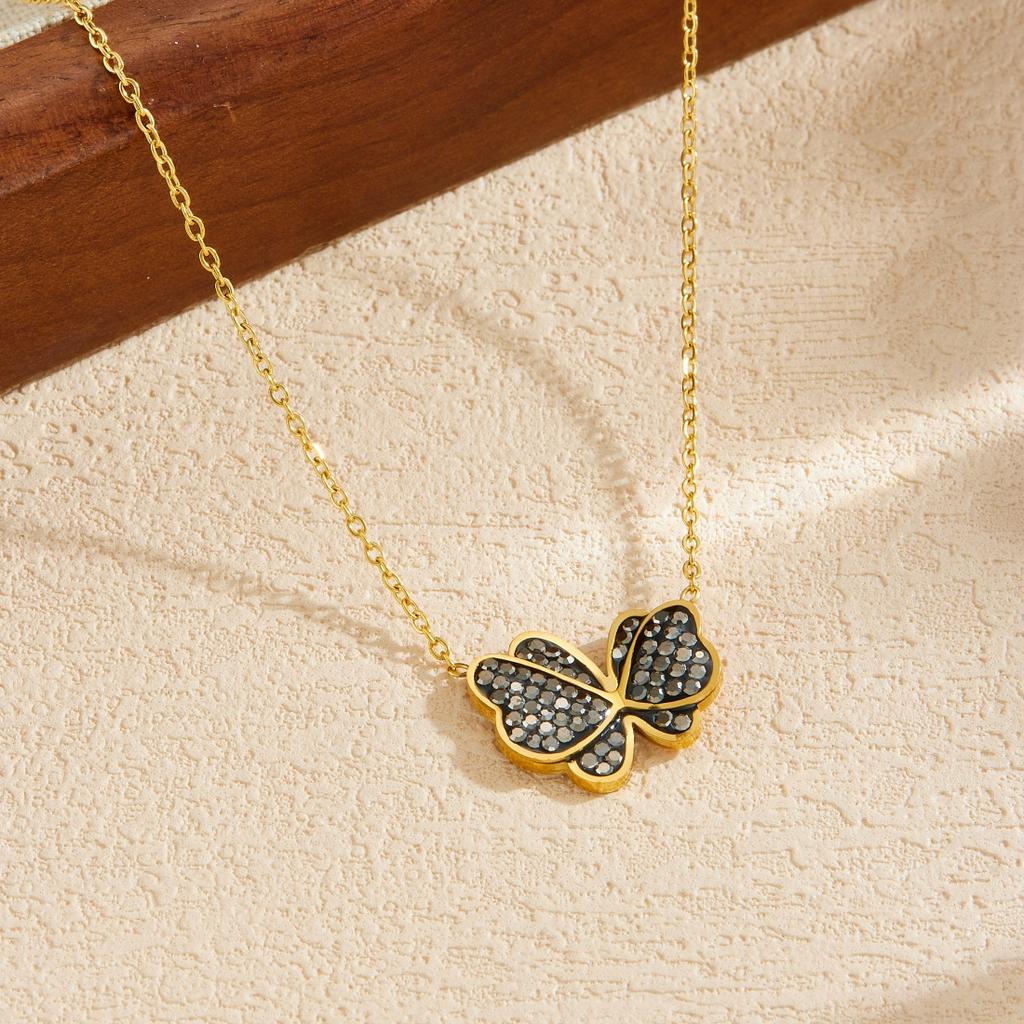 316L Stainless Steel Butterfly Charm Necklace For Women Fashion New Neck Chain Engagement Jewelry Party Wedding Gift Bijoux