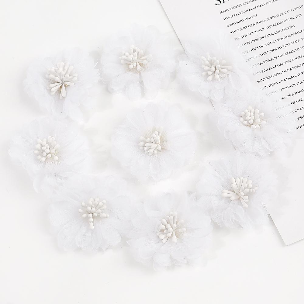 5/10Pcs Chiffon Yarn Artificial Flowers 4CM Fake Flowers for Home Room Decor Garden Wedding Decoration DIY Craft Gifts Accessory