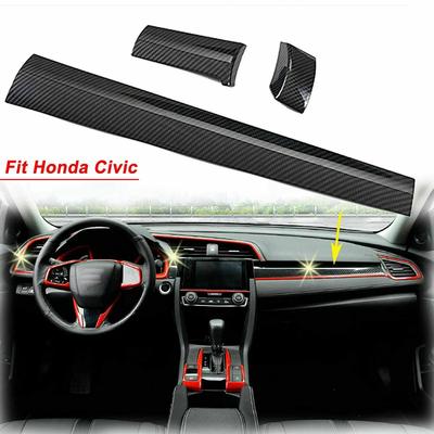 Car Interior Dashboard Panel Cover Trim Mouldings Accessories Parts For Honda Civic 10th Gen 2016-2021