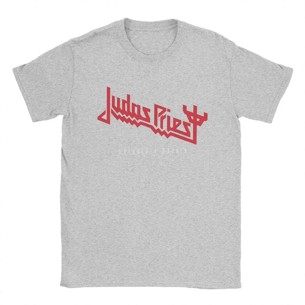 Męskie Koszulki Judas Priest Casual 100% Bawełna Krótkie Rękawy Koszulki z Okrągłym Dekoltem Topy Plus Size