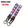 Heart Pattern Keychain with Wrist Lanyard & Backpack Hook - Strawberry Graffiti Design for Motorcycles, Cars, and Bikes