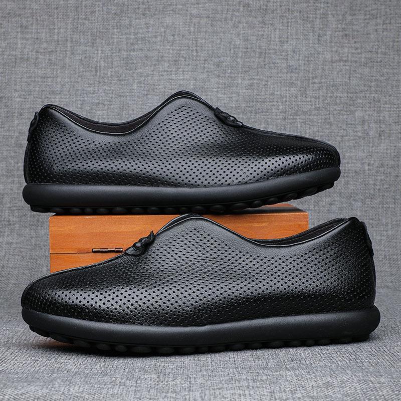 

Summer cloth shoes men s casual leather sandals breathable holes in men s shoes soft 44