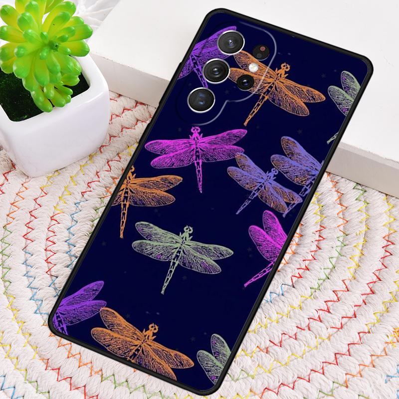 Färgglatt trollsländefodral för Samsung Galaxy note 10 pro S26 Ultra S23 S24 FE S25 S21 S22 PLUS stötsäkert skal