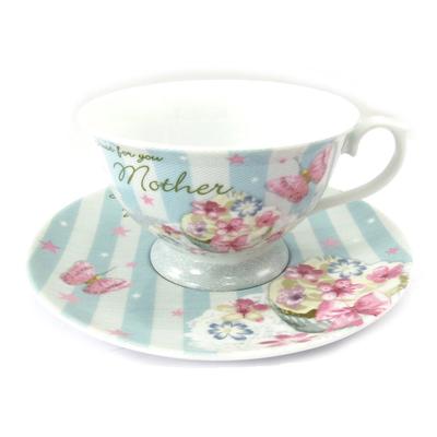 [K3492] - Porcelain Cup 'Romantic Bouquet' Just For You Mother - 12x6 Cm
