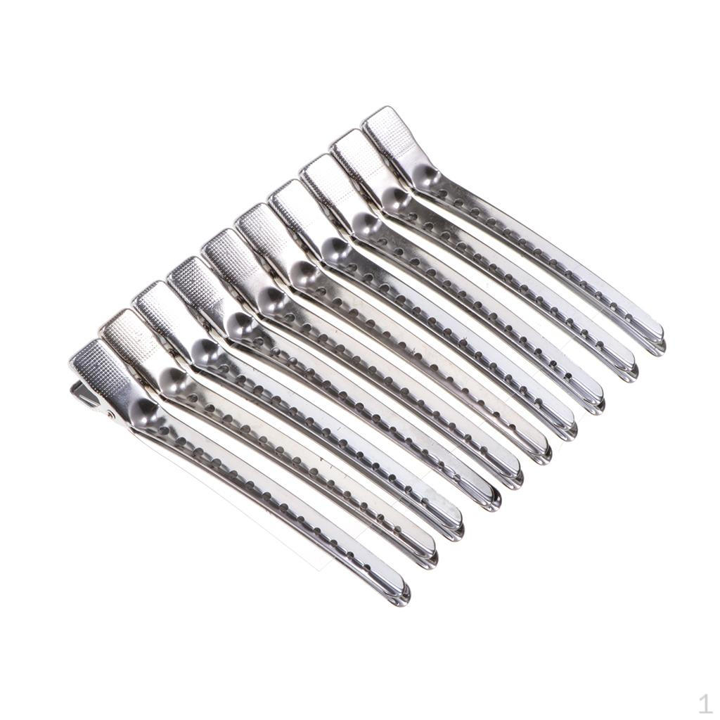 1 Duck Bill Clips, 4.1 Inches Metal Alligator Clips with Holes and Anti-slip Hair Styling,
