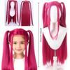 2026 Popular Movie Kids Girls Costume Play Black Red Long Hair Spooky Holiday Costume Play Props High Quality Premium Grade