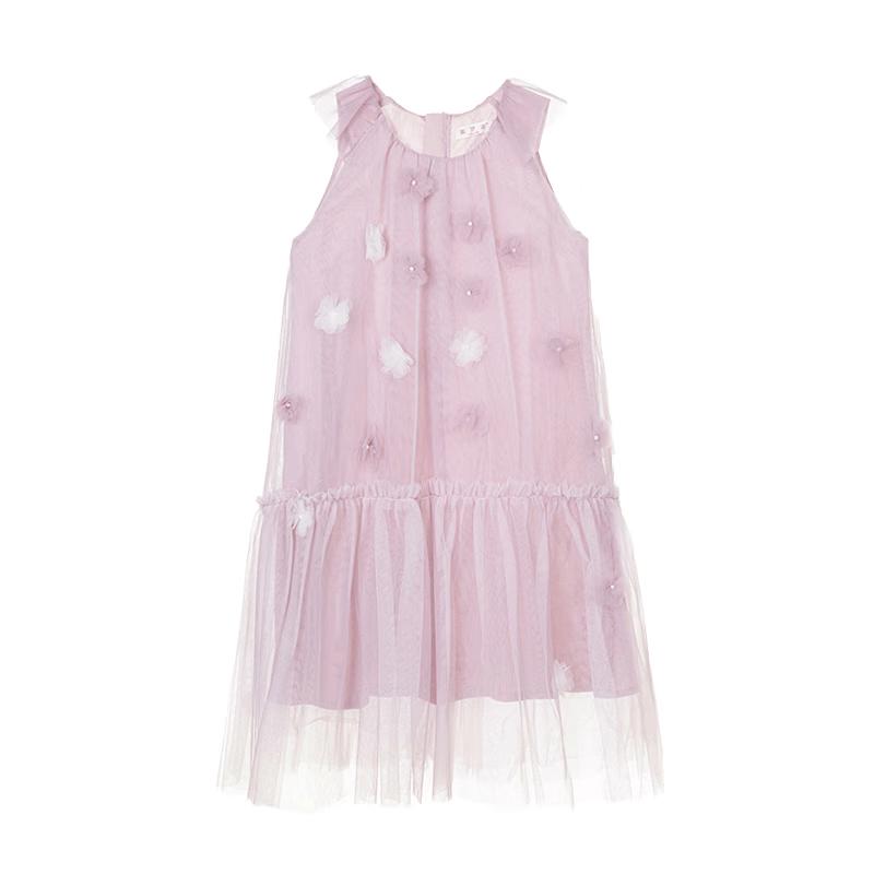 Fuluomi Girls' Floral Mesh Princess Dress