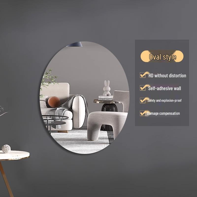 Self-Adhesive Acrylic Full-Body HD Mirror for Bathroom and Makeup