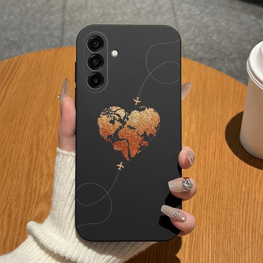 For Samsung Galaxy A17 A16 A15 A14 A13 A07 A06 A04 A01 Phone Cases Blue Porcelain Cat Matte Silicone Anti Drop Lightweight Housing For Samsung Bumpers