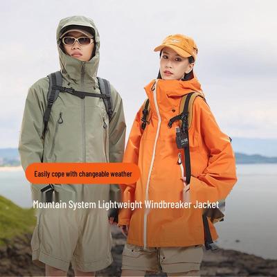 Unisex Autumn 2024 Windproof Waterproof Hiking Jacket: Stylish Single Layer Outdoor Windbreaker