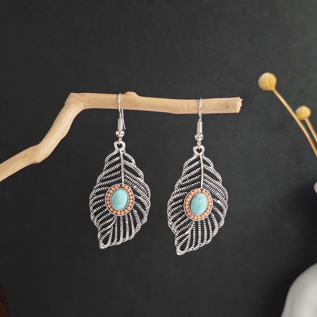 Boucles d'oreilles pendantes longues à pampilles en métal de style ethnique bohème