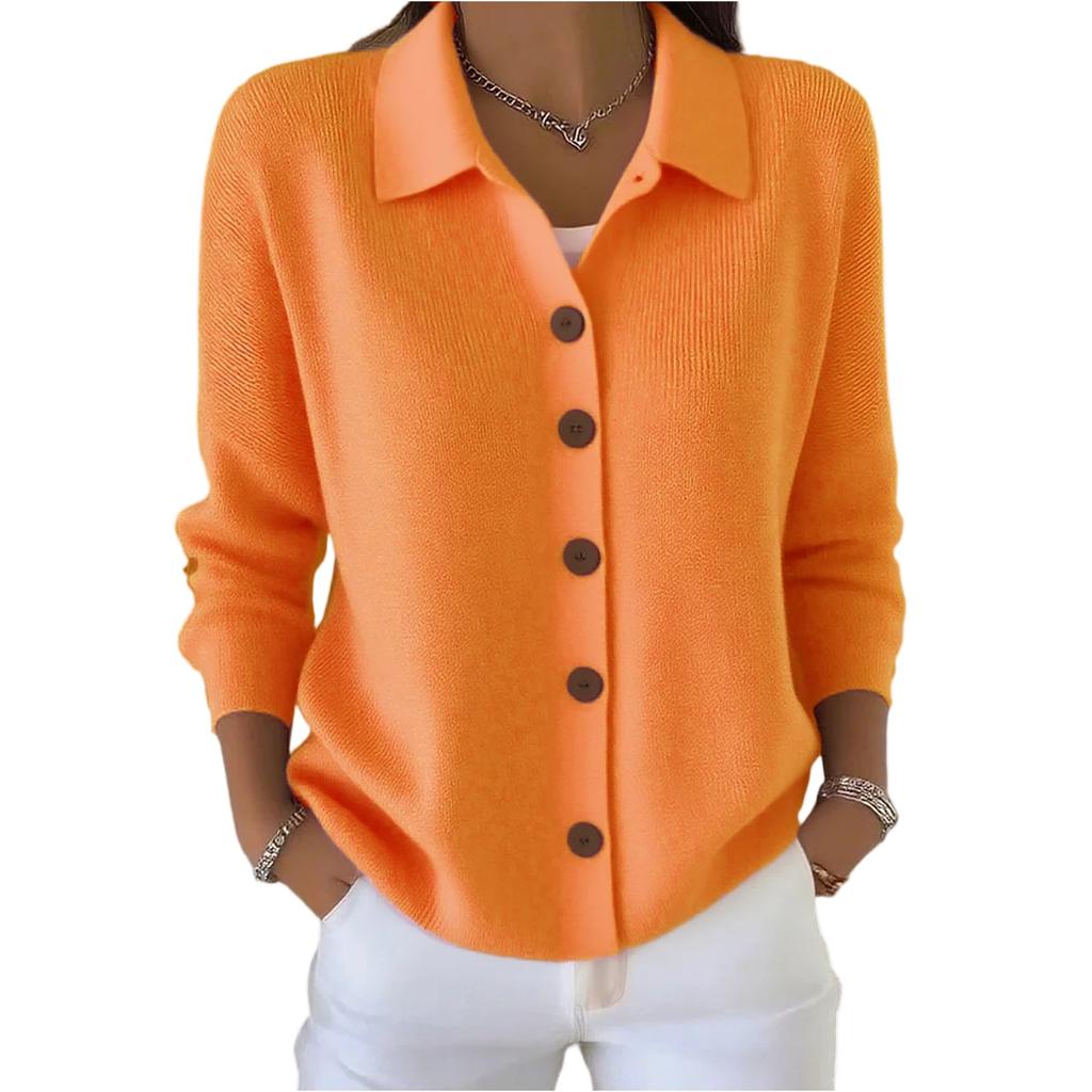 Women's Fashionable Long-sleeved Solid-color Pullover Knitted Sweater Top