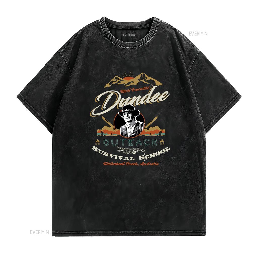Crocodile dundee film movie horror sci fi regalo compleanno cinema retro s s T Shirt vintage Lavato Morbido grafico moda Unisex