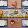 XCHI Hanukkah Six-Pointed Star Chanukah Menorah Dreidel Table Runner Table Decoration for Party Home Kitchen Dining Holiday Decor 13x72 Inch