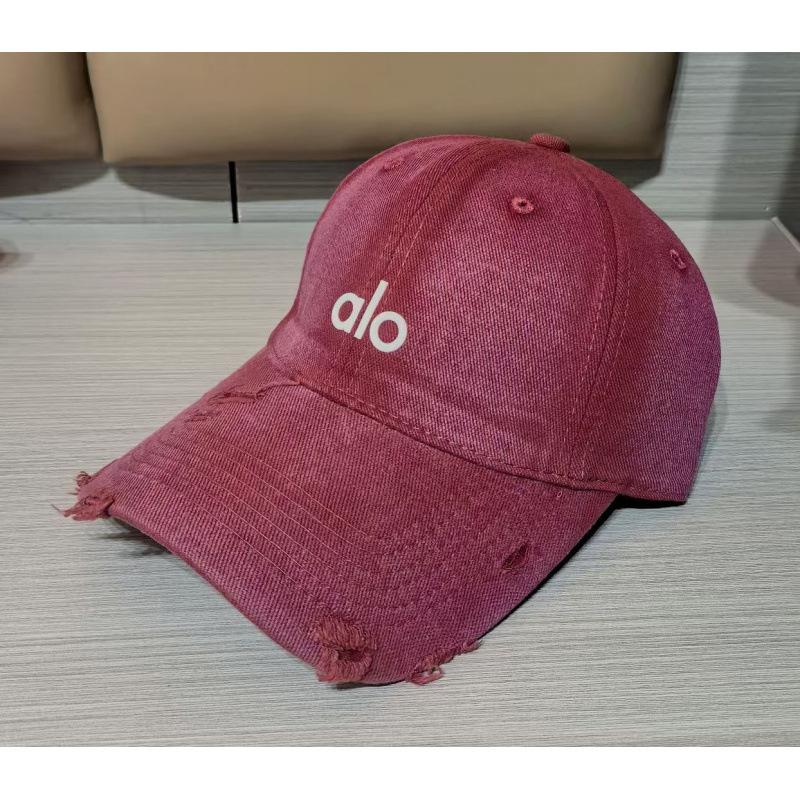 WEN-july Alo Letter Baseballpet Geborduurde Baseballpet Mannen En Vrouwen Lente En Zomer Pet Met Brede Rand Die Klein Gezicht Laat Zien Adjustable rozerode kleur