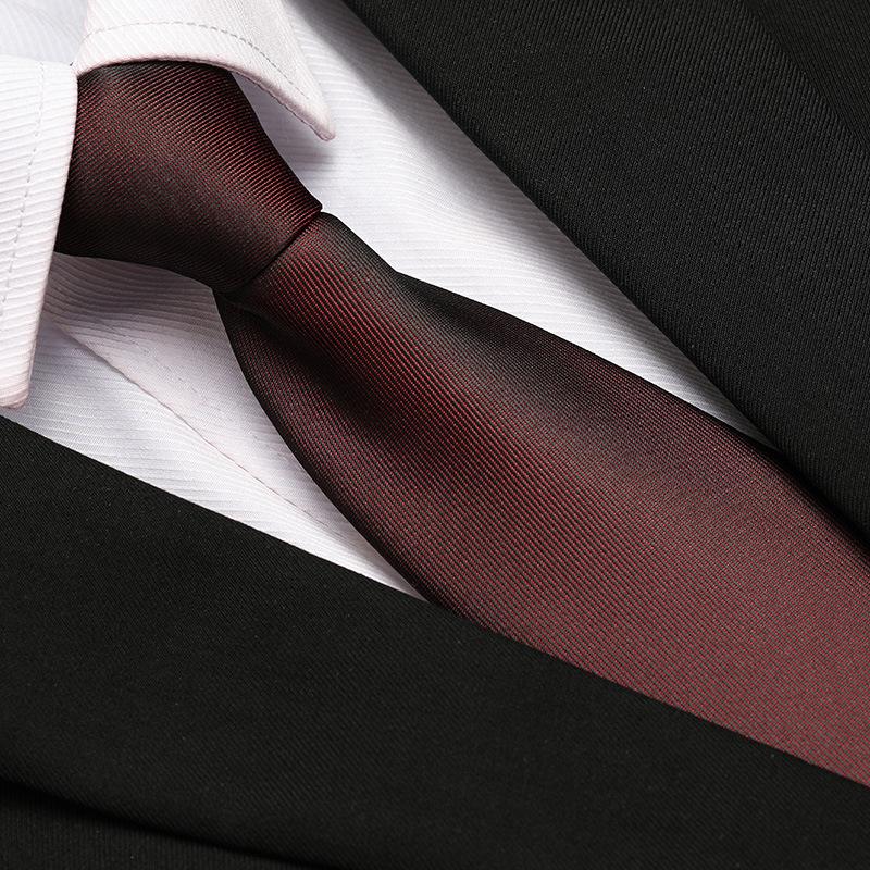 Men'S Formal Wedding Business Tie 8Cm Groom Wedding Banquet Burgundy Tie Hand Zipper Men And Women