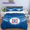 Cruz Azul Pattern Bedding Home Decoration Birthday Gift (1 * duvet cover + 2 * pillowcase, without core)