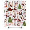 TU Festive Christmas Shower Curtain Holiday Bathroom Decor Reindeer Snowman Pattern Waterproof Holiday Home Decor Xmas Gift Idea