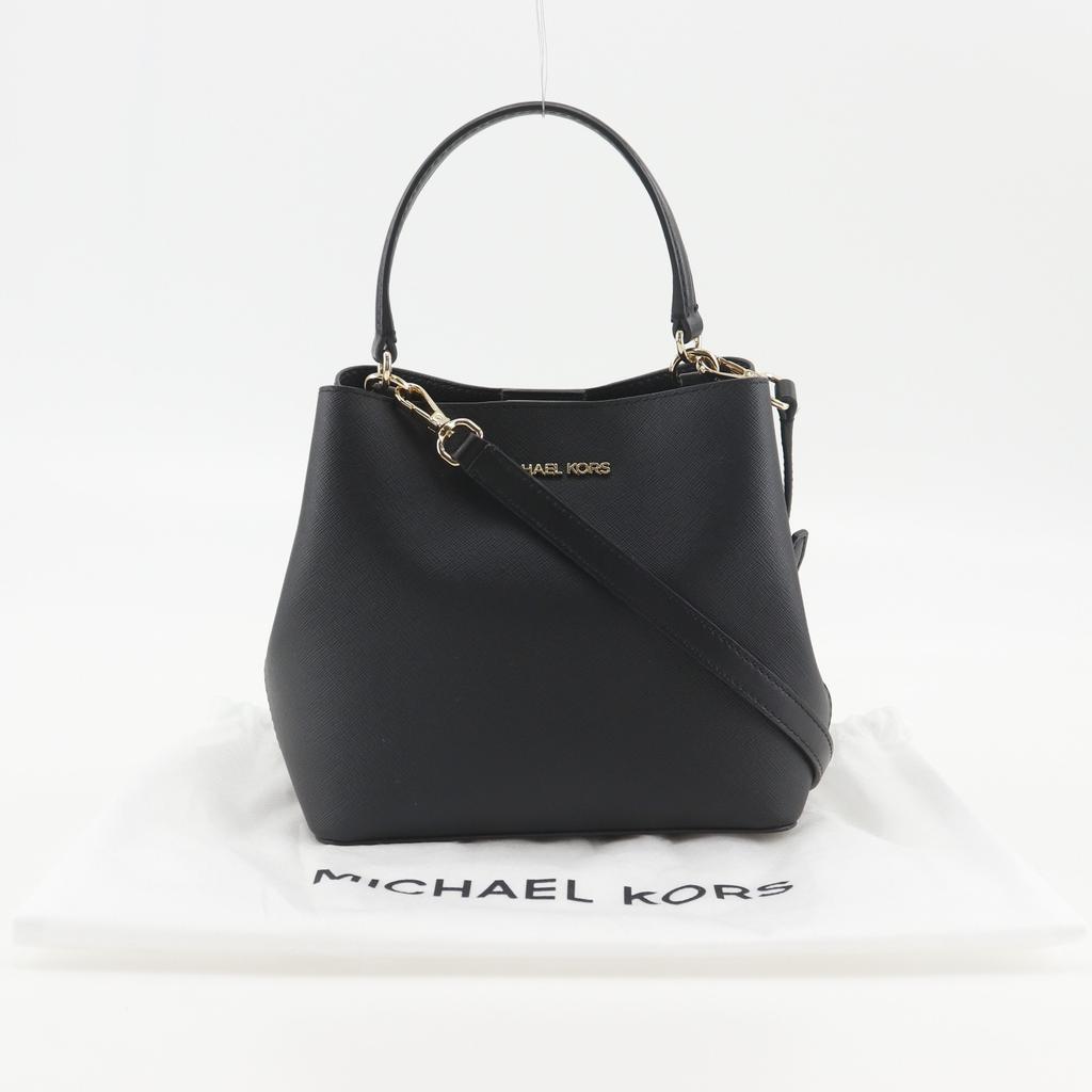 Michael Kors Bucket Crossbody Handbag 35S4G3FM5T1 black PVC Women Used