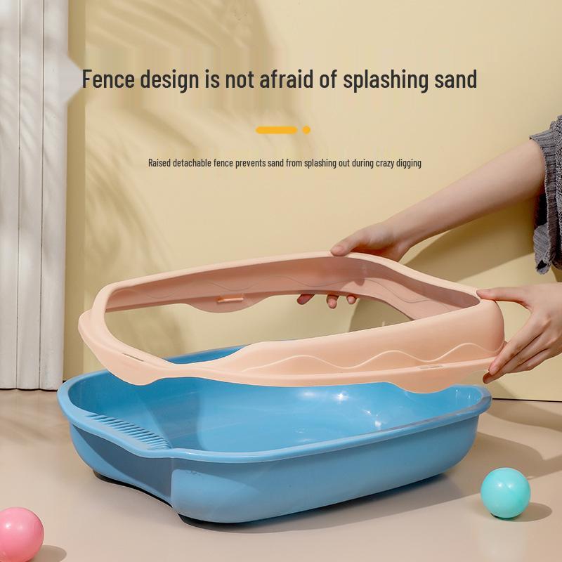 Extra Large Splash-Proof Cat Litter Box with Odor Control