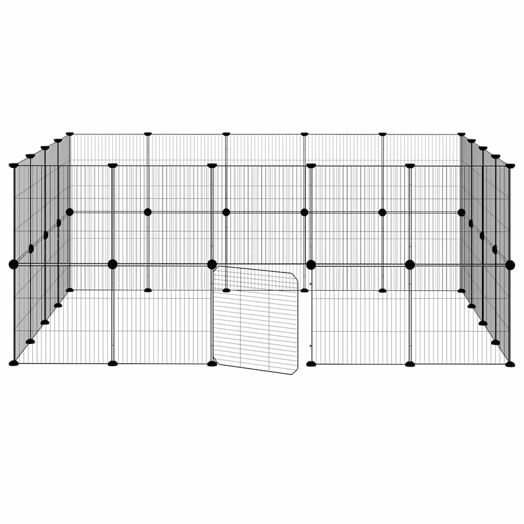 36 Piece Pet Cage with Door Black 35x35 Cm Steel