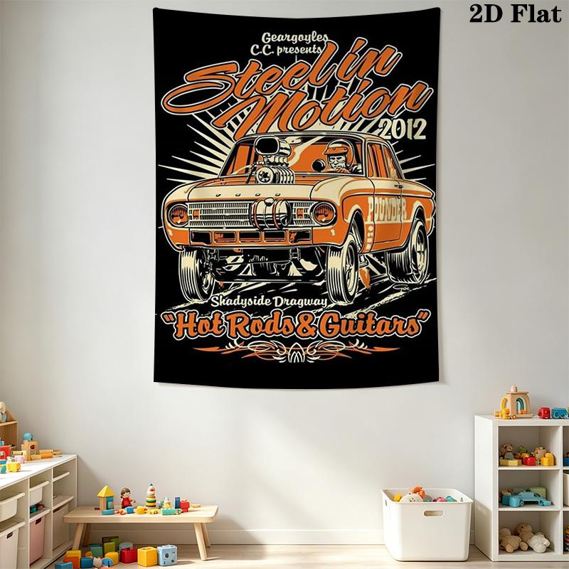Vintage-style muscle car Pattern Home Decor Tapestry, Wall Hanging, Decorative RV Wall Cloth.XGT0914337