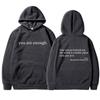 Women'S Shoulder Sleeve Fleece Sweater Plain Letter Print Kangaroo Pocket Drawstring Print Hoodie