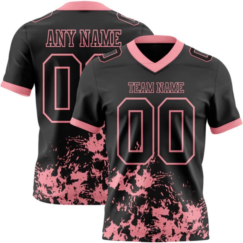Custom Graffiti Style American Football Jersey Personalized Diy Team Name Number V Neck Breathable Sport Uniform For Men Women