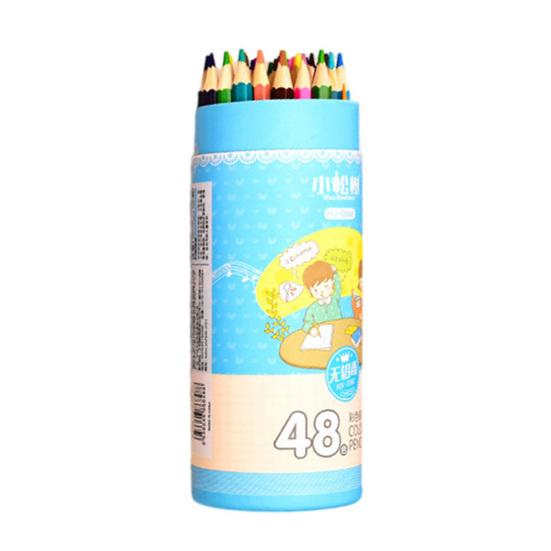 12/24/36/48-Color Cartoon Barrel Colored Pencils Set Lead-free Drawing Pencils for Kids Students Smooth Coloring Portable Art Supplies for School