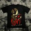 Rock Band Korn Follow The Leader Printed TShirt DoubleSided Metal Band Teecasual Loose Oversize Couple Tee Vintage Tops Unisex