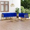 Day and Night - Day and Night Garden Furniture Set 6 Pieces with Blue Cushions