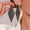 Electrophoresis Red Long Earrings Anti-Allergy High-Grade Delicate Crystal Earrings Women's Earrings 1 Pair