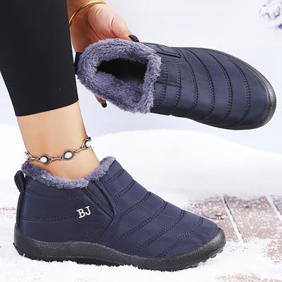 Unisex Waterdichte Winter Sneeuwlaarzen met Pluche Voering en Zeildoek Bovenwerk